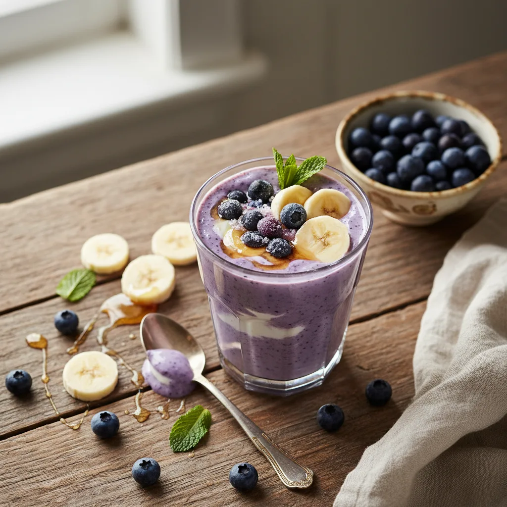 Blåbärs- och banansmoothie