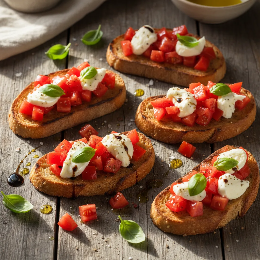 Bruschetta med tomat och mozzarella