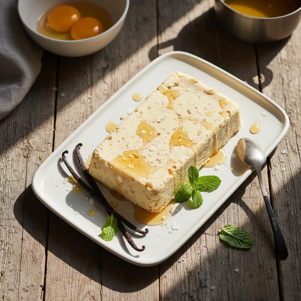 Brynt smör-semifreddo