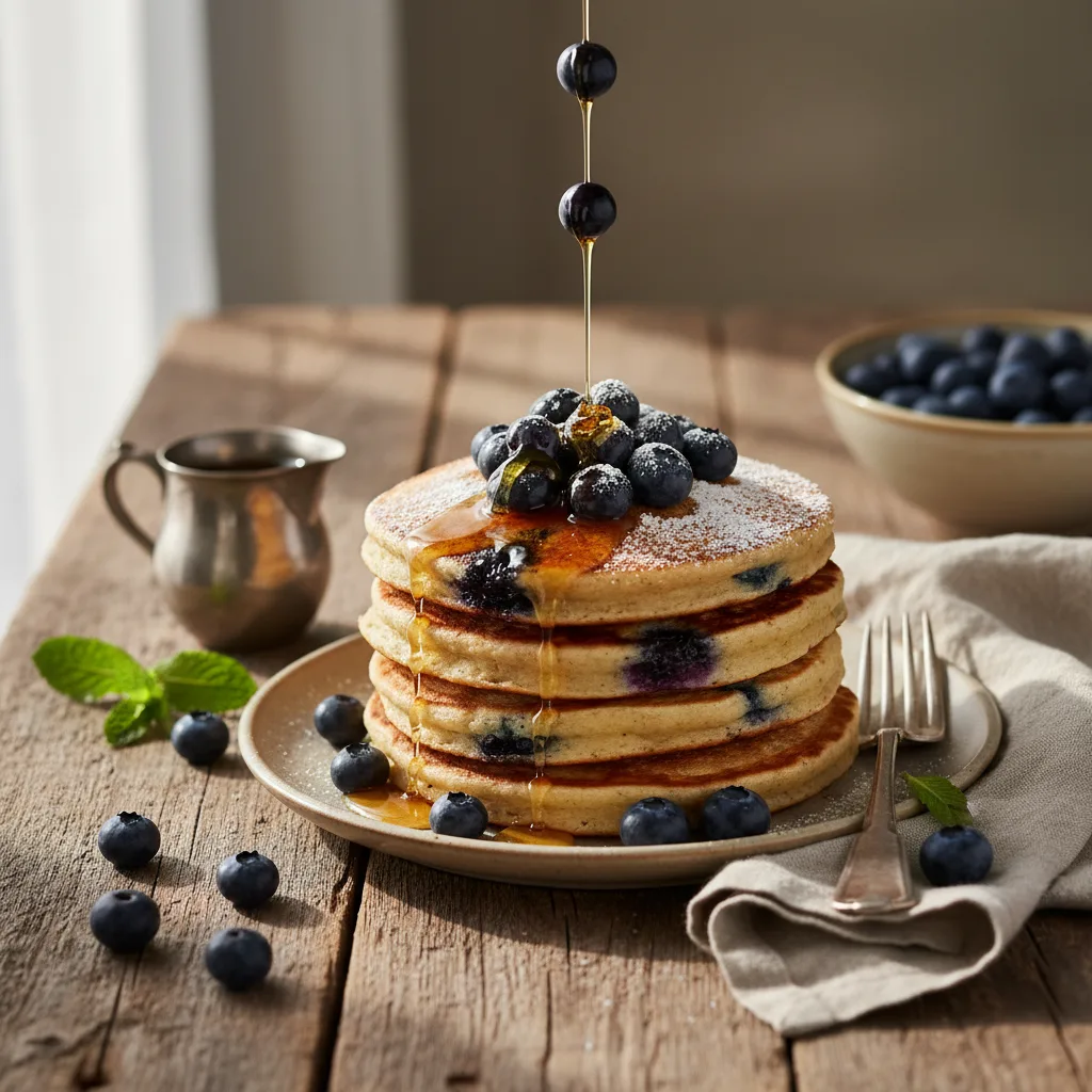 Dinkelpannkakor med blåbär