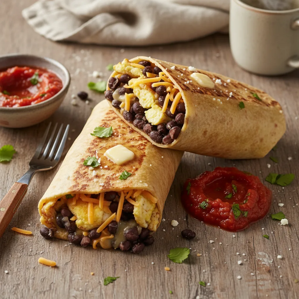Frukostburrito med bönor