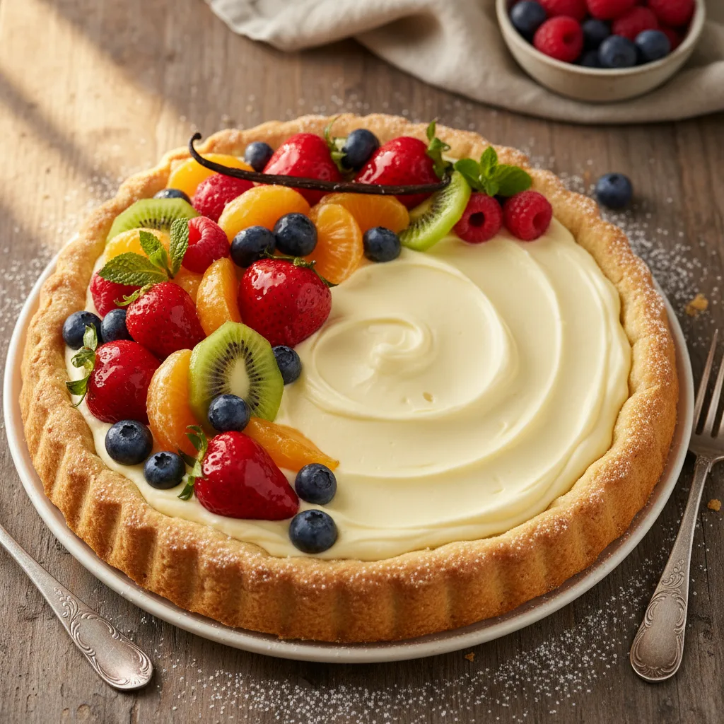 Frukttårta med konditorikräm