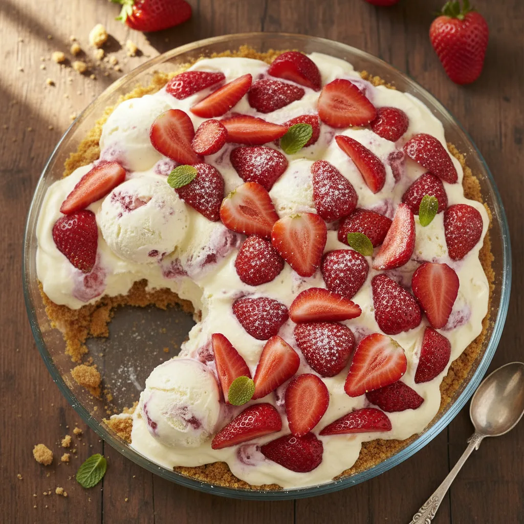 Glasstarta med jordgubbar