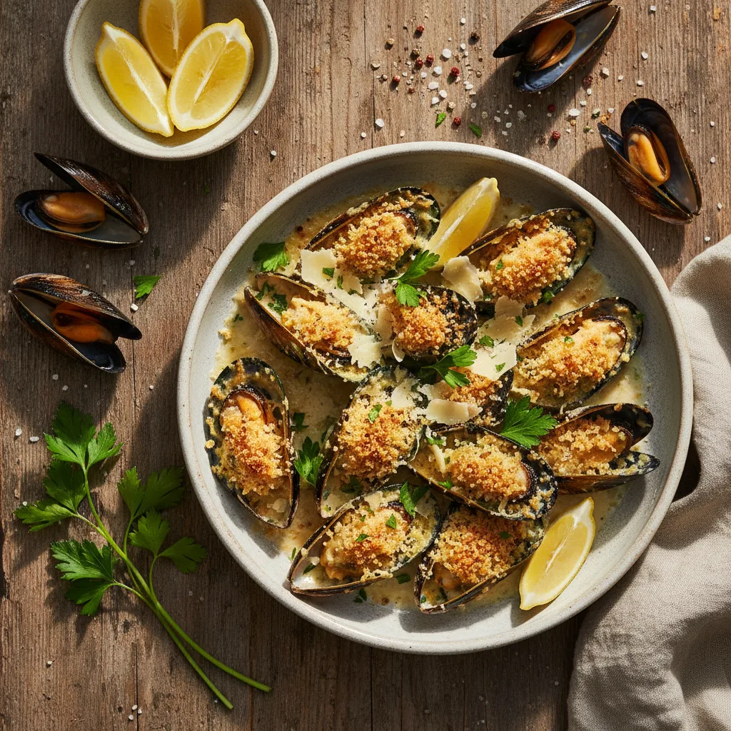 Gratinerade Musslor au Gratin