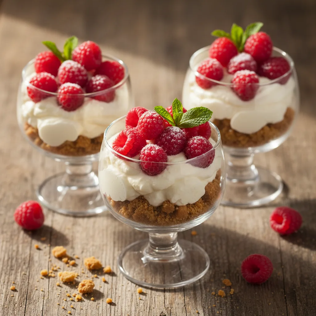 Halloncheesecake i glas