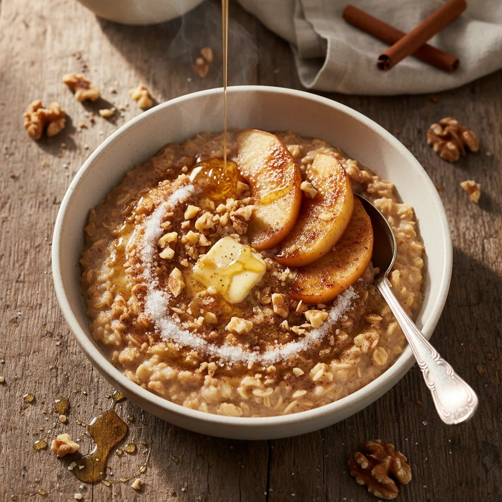 Havregröt med äpple och kanel