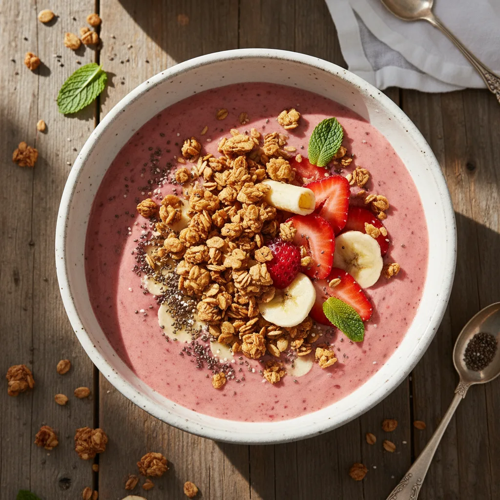 Jordgubbssmoothiebowl