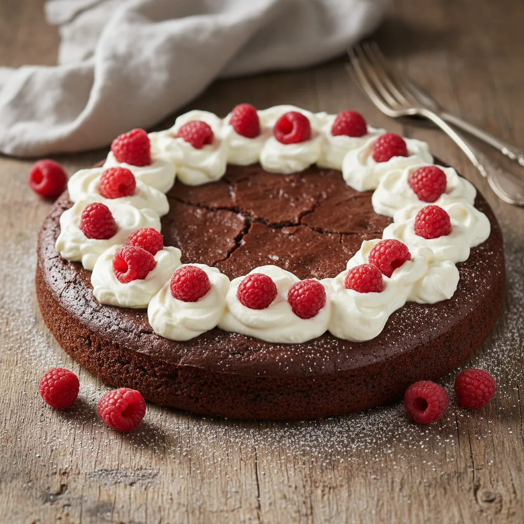 Kladdkaketårta med grädde