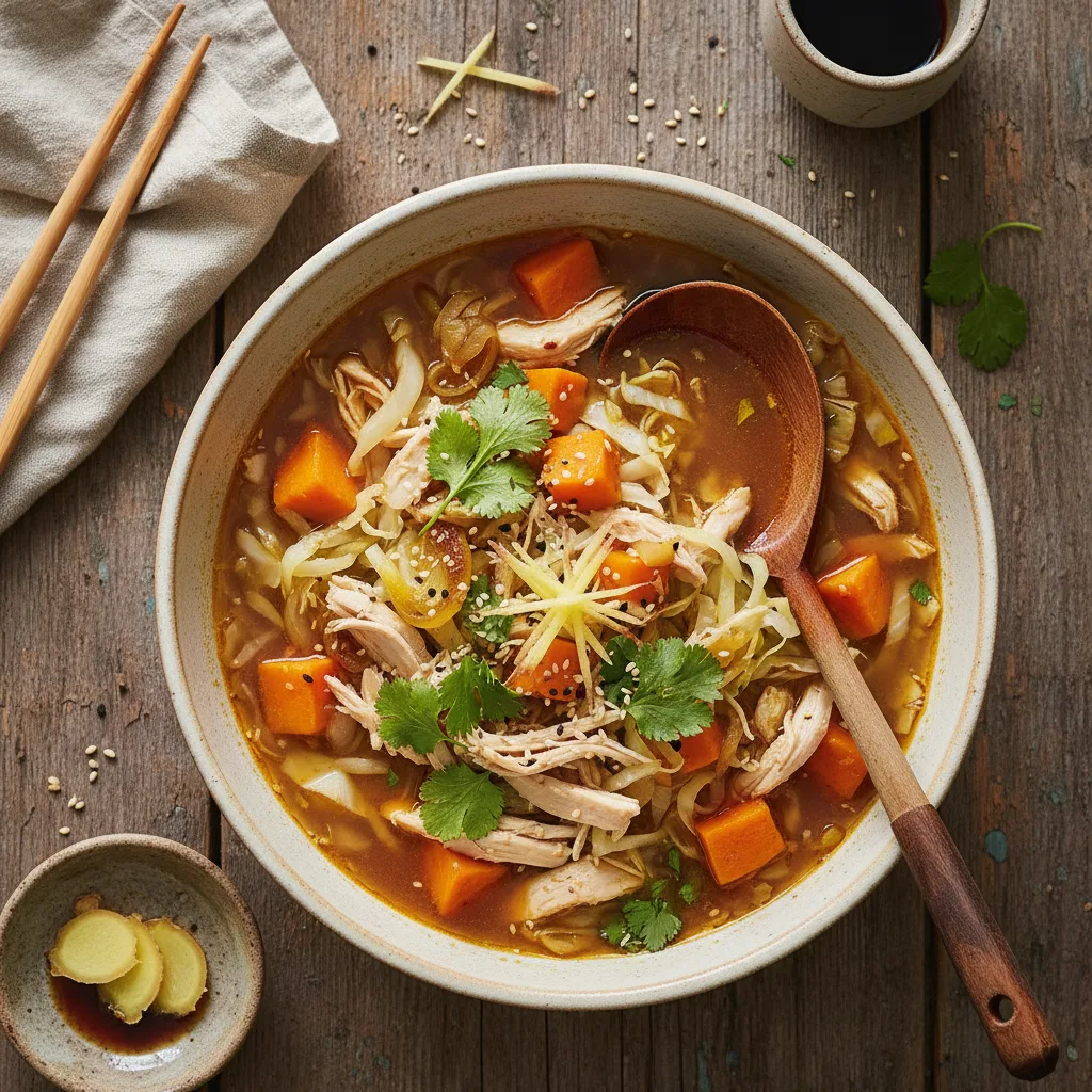 Kycklingkålsoppa med ingefära