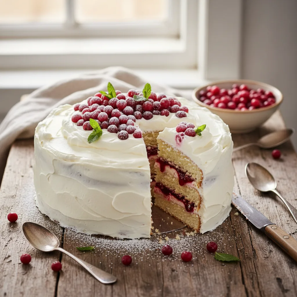 Lingon- och vaniljtårta