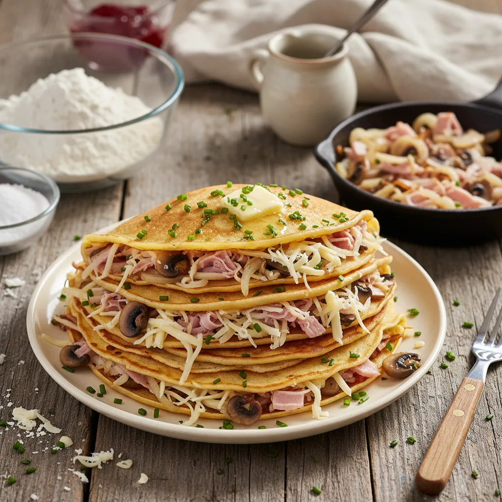 Pannkakor med Skinka och Ost