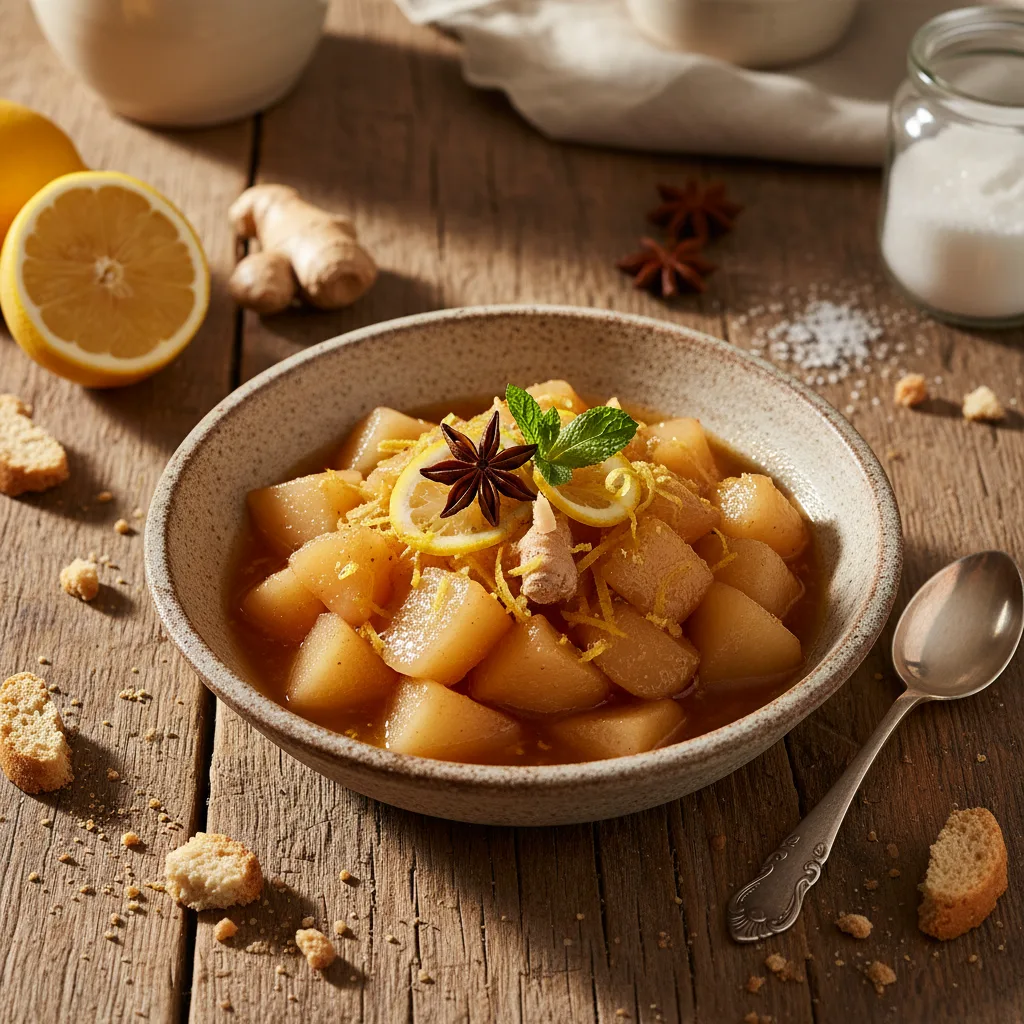 Päronkompott med ingefära
