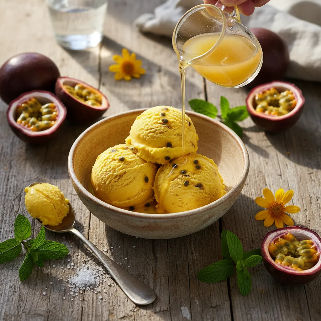 Passionsfruktssorbet