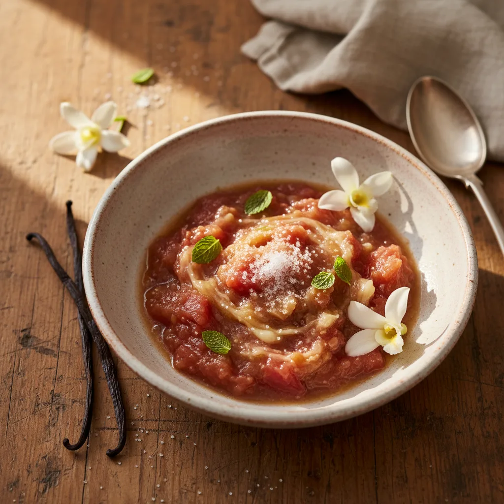 Rabarberkompott med vanilj