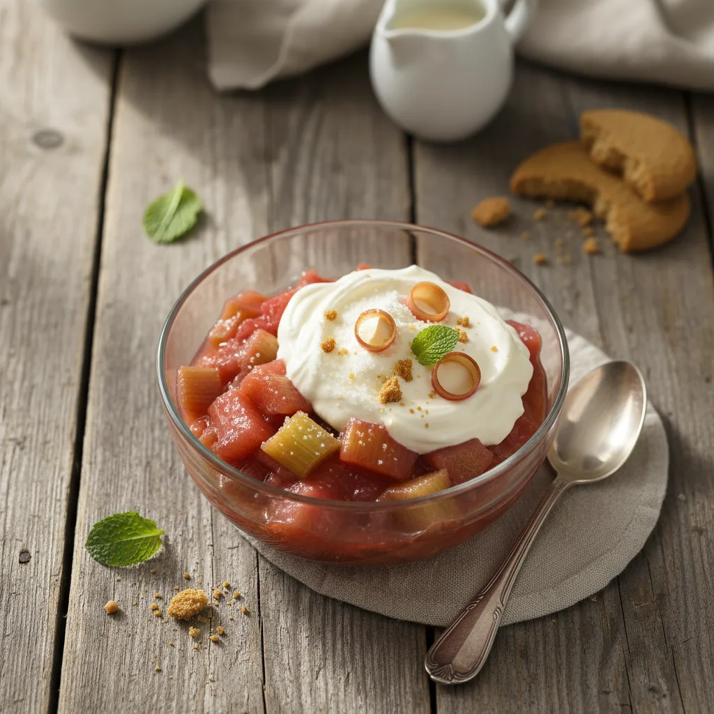 Rabarberkompott med vaniljgrädde