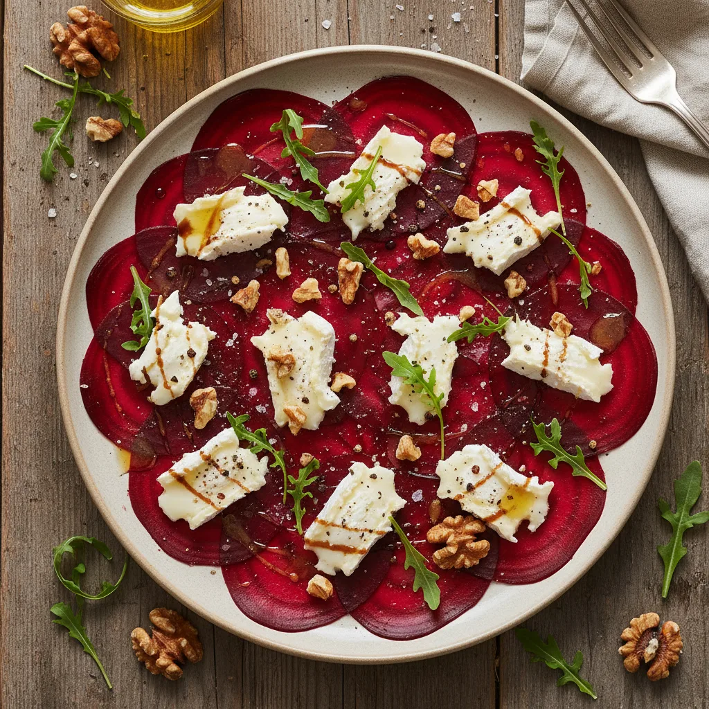 Rödbetscarpaccio med getost