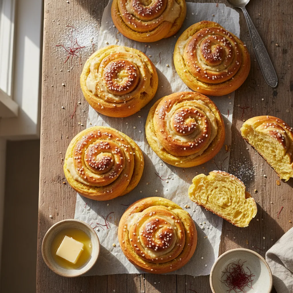 Saffransbullar med Mandelmassa