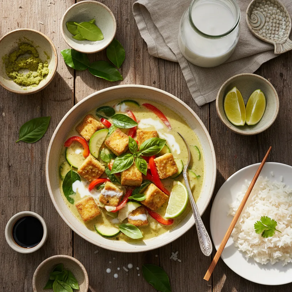 Vegetarisk Grön Thaicurry