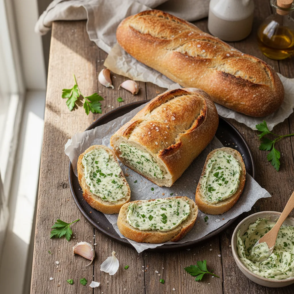 Vitlöksbröd med örtsmör