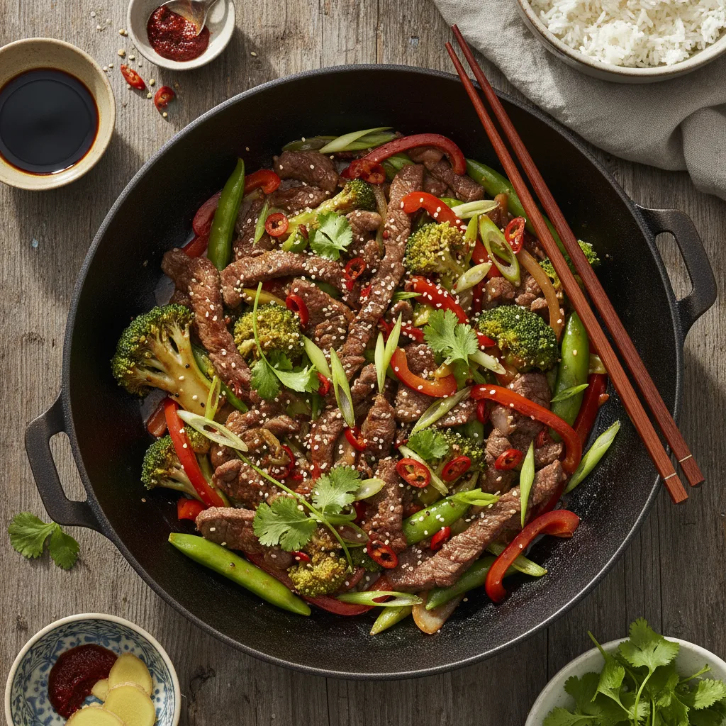 Wok med Nykött och Oysterssas